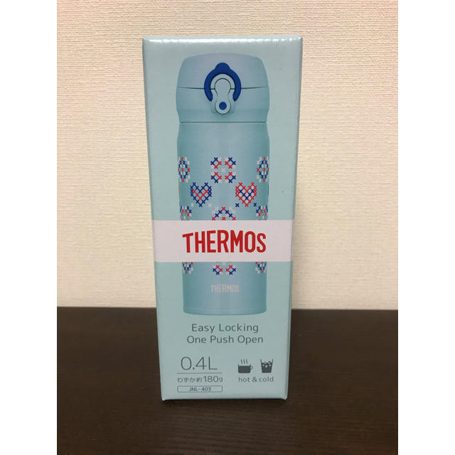 THERMOS(サーモス)のサーモス　水筒　0.4L ブルーステッチ ケータイマグ キッズ/ベビー/マタニティの授乳/お食事用品(水筒)の商品写真