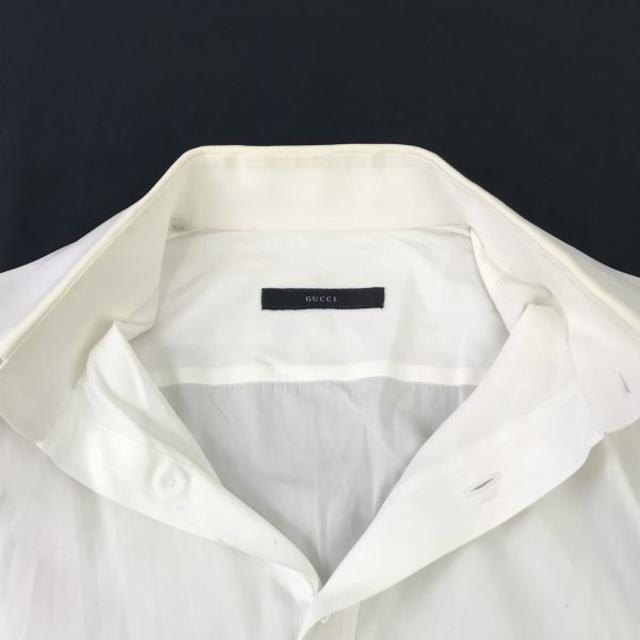 Gucci(グッチ)のイタリア製　GUCCI　長袖ドレスシャツ　サイズ40　白 メンズのトップス(シャツ)の商品写真