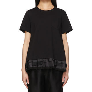 サカイ(sacai)のsacai サカイ　2018 フリルTシャツ　ブラック(Tシャツ(半袖/袖なし))
