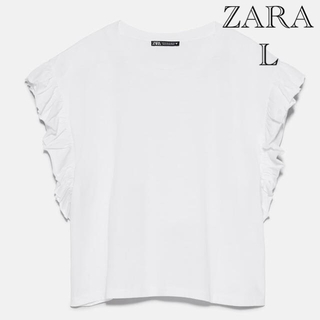 ザラ(ZARA)のZARA フリル付きTシャツ(シャツ/ブラウス(半袖/袖なし))
