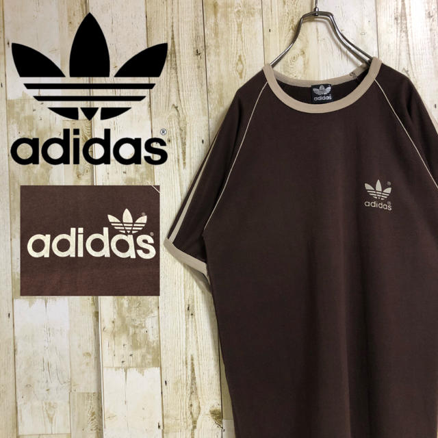 adidas(アディダス)のアディダスオリジナルス トレフォイル スリーストライプ Tシャツ ダークブラウン メンズのトップス(Tシャツ/カットソー(半袖/袖なし))の商品写真