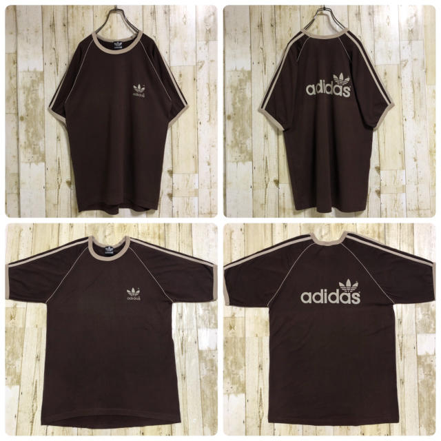 adidas(アディダス)のアディダスオリジナルス トレフォイル スリーストライプ Tシャツ ダークブラウン メンズのトップス(Tシャツ/カットソー(半袖/袖なし))の商品写真