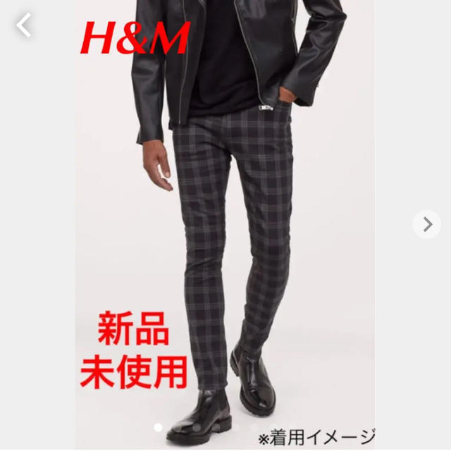 H&M(エイチアンドエム)の【HOKT様専用】H&M スキニー パンツ チェックパンツ ギンガムチェック メンズのスーツ(スラックス/スーツパンツ)の商品写真