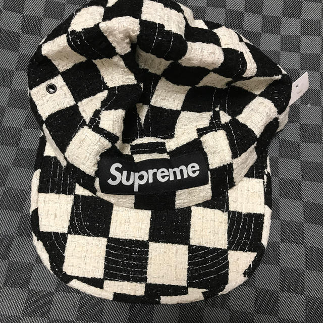 Supreme Checkerboard Boucle Camp Cap