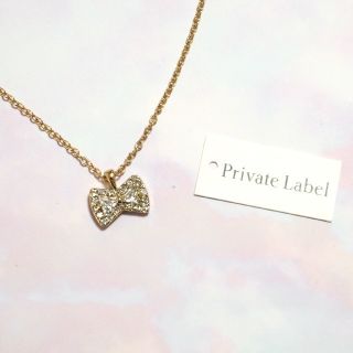 プライベートレーベル(PRIVATE LABEL)のprivate label　リボン　ネックレス　ゴールド　新品(ネックレス)