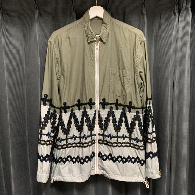 sacai - sacai 16SS ナイロン切替 刺繍柄 シャツジャケット sacai - sacai 16SS ナイロン切替 刺繍柄 シャツジャケット