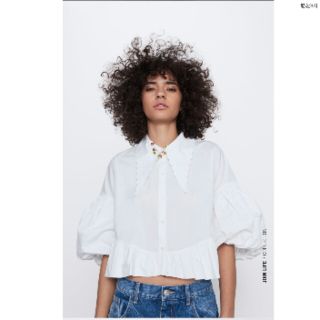 ザラ(ZARA)のザラ 即日完売 バルーンスリーブブラウス ZARA 新品タグ付き今期新作2020(シャツ/ブラウス(半袖/袖なし))