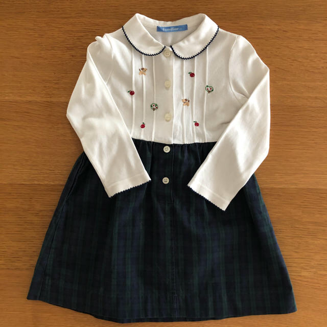 familiar(ファミリア)の【ちーまま様ご専用】familiar ワンピース &レインブーツ  キッズ/ベビー/マタニティのキッズ服女の子用(90cm~)(ワンピース)の商品写真