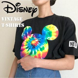 ディズニー(Disney)のディズニー Disney Tシャツ ミッキー シルエット タイダイ コットン(Tシャツ(半袖/袖なし))