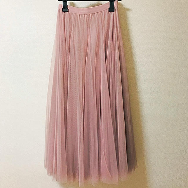 fifth(フィフス)の美品　チュールロングスカート　ピンク レディースのスカート(ロングスカート)の商品写真