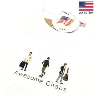 ＡＣ　新品　Ｌ　白　スリー ピープル 人物 刺繍　USAコットン Ｔシャツ(Tシャツ/カットソー(半袖/袖なし))
