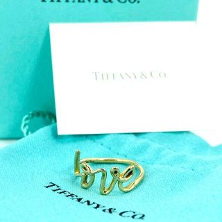 ティファニー(Tiffany & Co.)の希少 美品 ティファニー ゴールド グラフィティ LOVE リング IF44(リング(指輪))