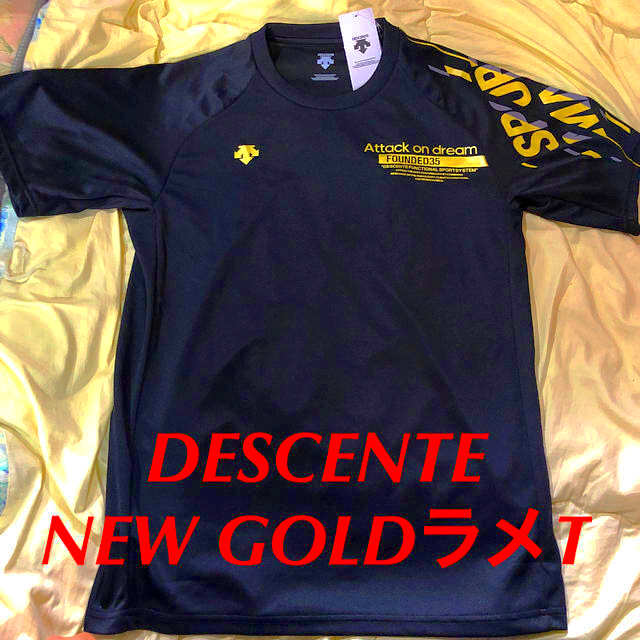 DESCENTE(デサント)のDESCENTE NEW 超かっこいいGOLDラメロゴT  XL メンズのトップス(Tシャツ/カットソー(半袖/袖なし))の商品写真