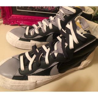 ナイキ(NIKE)のNIKExSacai BLAZER MID GREY/BLACK(スニーカー)