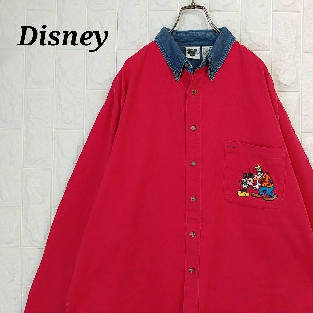 Disney ディズニー ミッキー グーフィー 刺繍 シャツ ビッグシルエットの通販 By フォローで300円割引中 ディズニーならラクマ