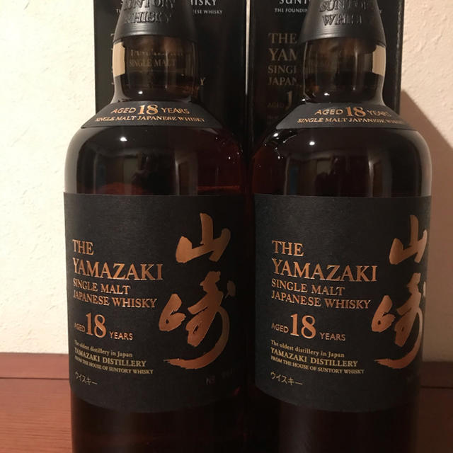 サントリー(サントリー)の[入手困難] サントリー山崎18年　2本 化粧箱付 食品/飲料/酒の酒(ウイスキー)の商品写真