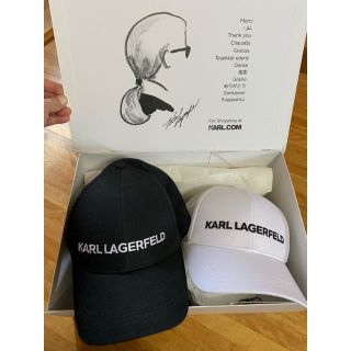 カールラガーフェルド(Karl Lagerfeld)のKARL LAGERFELD キャップ　ホワイト(キャップ)