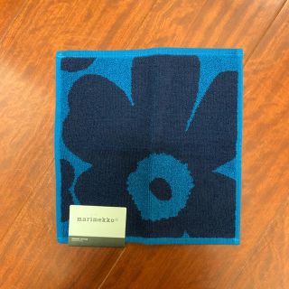 マリメッコ(marimekko)のマリメッコ　タオルハンカチ　ブルー(ハンカチ)