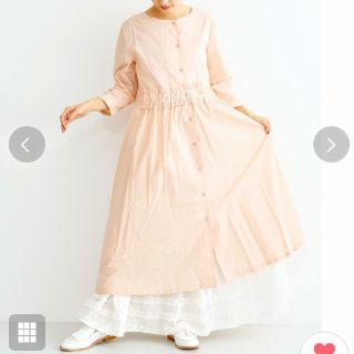 メルロー(merlot)のかみかみ様専用●（美品）merlot前開ウエストシャーリングワンピース（ピンク）(ロングワンピース/マキシワンピース)