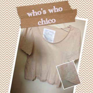 フーズフーチコ(who's who Chico)のchico＊そでレースＴシャツ(Tシャツ(半袖/袖なし))