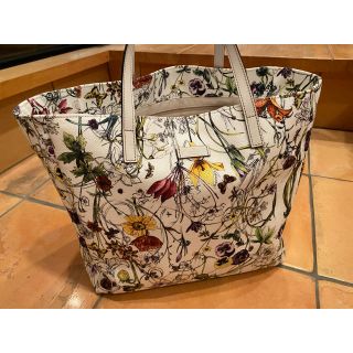 グッチ(Gucci)の【美品】GUCCI 花柄キャンパストートバッグ(トートバッグ)