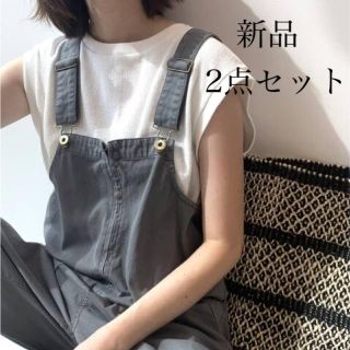 イエナ(IENA)の新品 SLOBE IENA イエナ サロペット & ノースリーブ Tシャツ 2点(サロペット/オーバーオール)