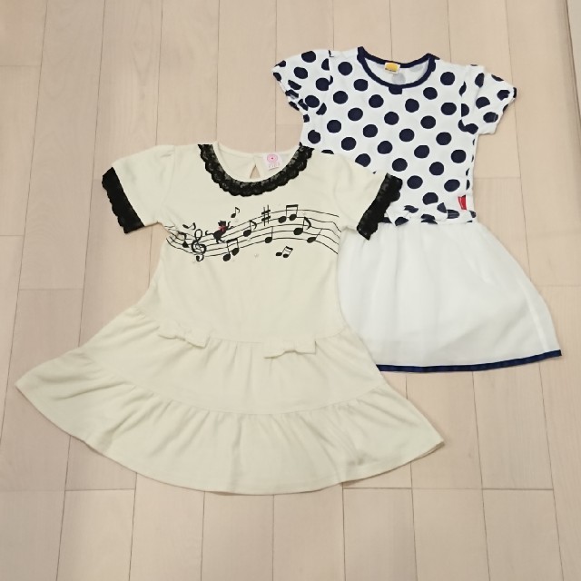 mou jon jon(ムージョンジョン)のこども服 女の子 120cm 2着 moujonjon & axes femme キッズ/ベビー/マタニティのキッズ服女の子用(90cm~)(ワンピース)の商品写真