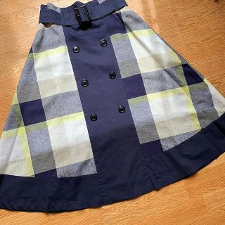 バーバリーブルーレーベル(BURBERRY BLUE LABEL)のお値下げ☆ブルーレーベルクレストブリッジ　ベルト付スカート(ひざ丈スカート)