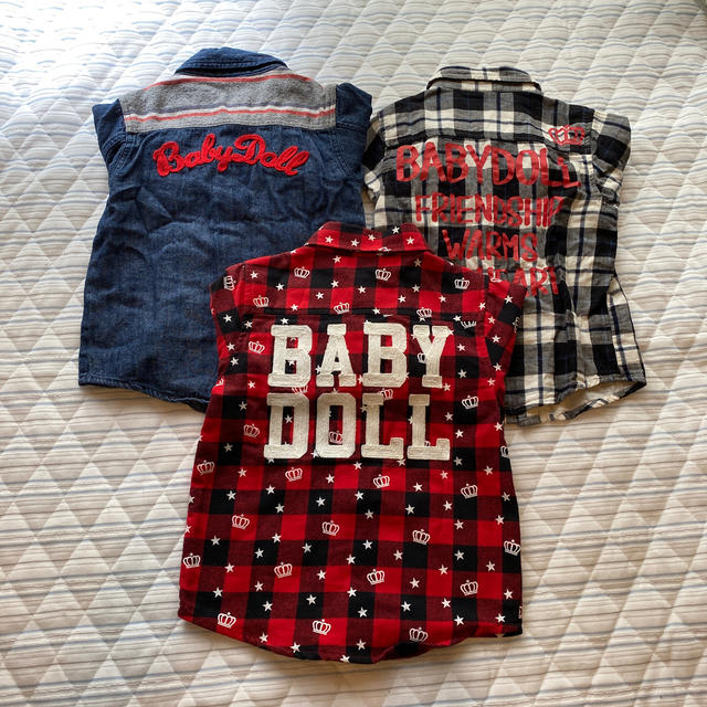 BABYDOLL(ベビードール)のBABY DOLL シャツ３点セット キッズ/ベビー/マタニティのキッズ服男の子用(90cm~)(Tシャツ/カットソー)の商品写真