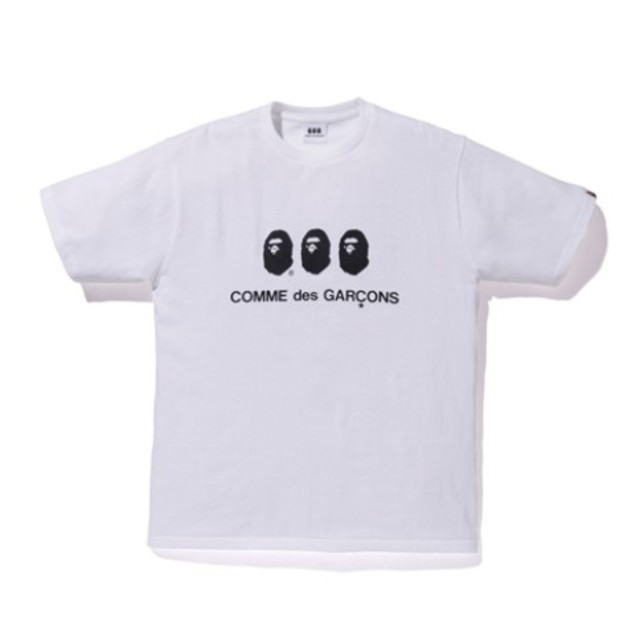BAPE COMME des GARCONS　コラボTシャツ　半袖　白　Lサイズ