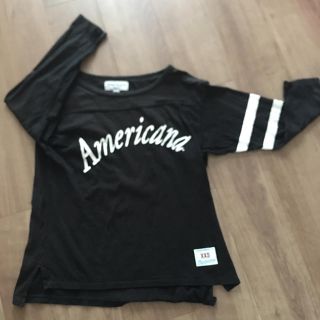 アメリカーナ(AMERICANA)のアメリカーナ　黒　Tシャツ(Tシャツ(長袖/七分))