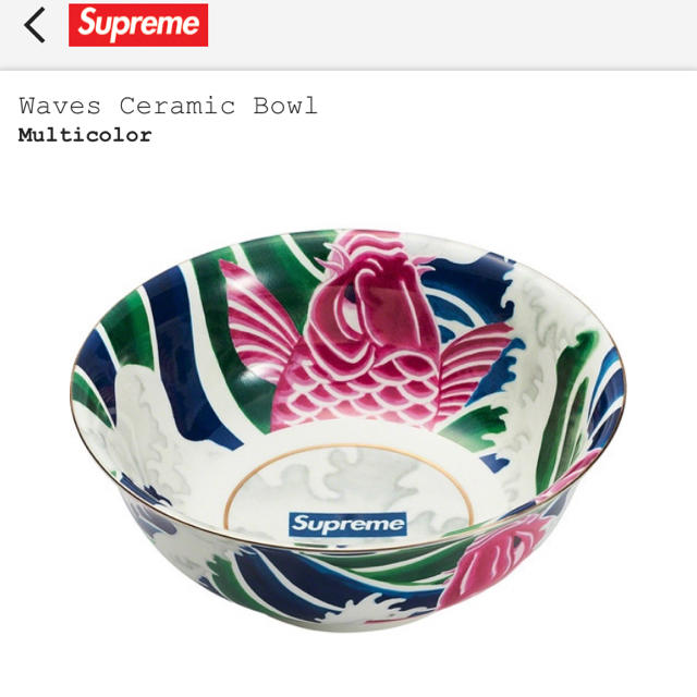 Supreme(シュプリーム)のsupreme  waves ceramic bowl インテリア/住まい/日用品のキッチン/食器(食器)の商品写真