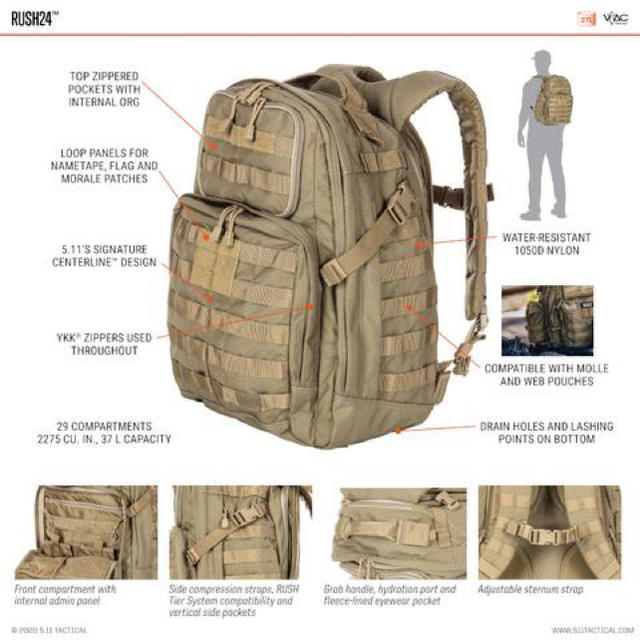 【値下げ中】5.11 Tactical Rush24 Backpack/リュック 3