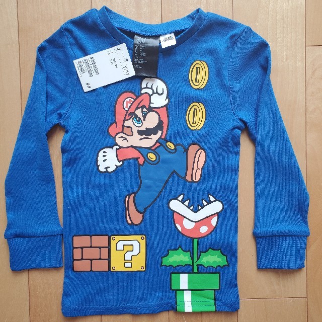 H&M(エイチアンドエム)の【新品】スーパーマリオ　長袖パジャマ キッズ/ベビー/マタニティのキッズ服男の子用(90cm~)(パジャマ)の商品写真