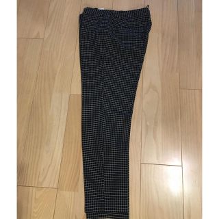 インディヴィ(INDIVI)の【美品】INDIVI テーパードパンツ　ブロックチェック(クロップドパンツ)