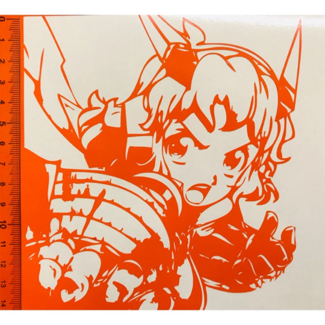 戦姫絶唱シンフォギアAXZの立花響風オリジナルカッティングステッカー エンタメ/ホビーのアニメグッズ(その他)の商品写真