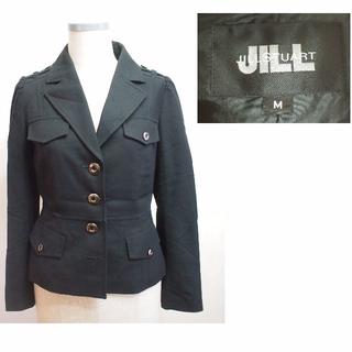 ジルスチュアート(JILLSTUART)のジル エポレット付きブラックジャケット(ミリタリージャケット)