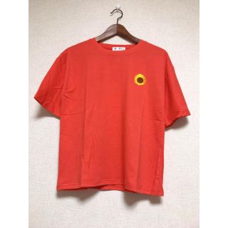 【新品未着用】ひまわり Tシャツ オレンジレッド(Tシャツ(半袖/袖なし))