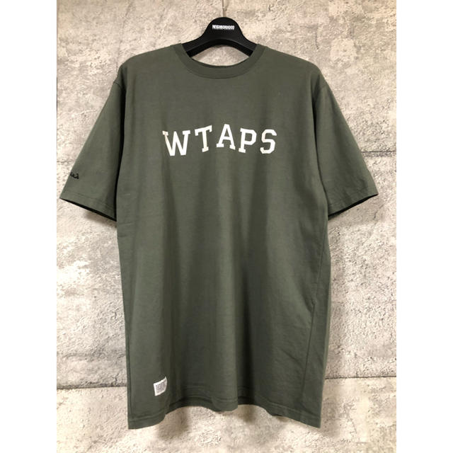 WTAPS  ダブルタップス カレッジ ロゴ Tシャツ L オリーブ