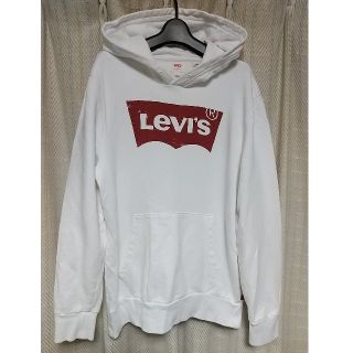 リーバイス(Levi's)のLevis ロゴ スウェット パーカー Ｓサイズ 白 アメカジ リーバイス 古着(パーカー)