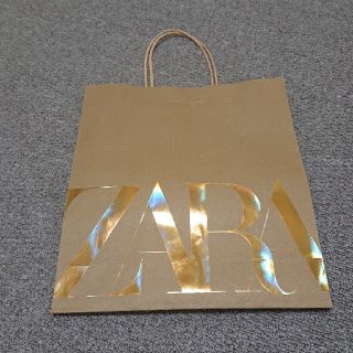 ザラ(ZARA)のZARA紙袋 ゴールド(ショップ袋)