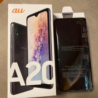 ギャラクシー(Galaxy)のGalaxy A20 ブラック 32 GB au 新品　動作確認の為一度電源ON(スマートフォン本体)