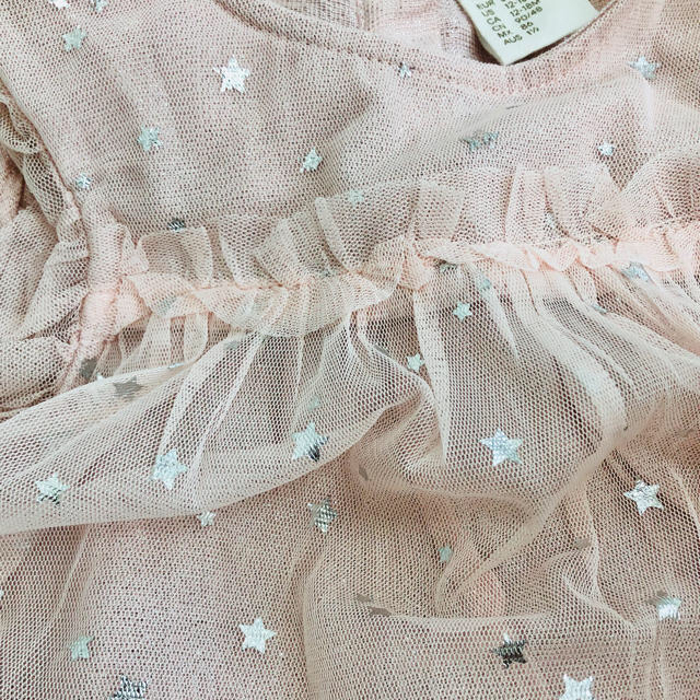 H&M(エイチアンドエム)のH&M ベビードレス　ピンク　星　86㎝　×2着 キッズ/ベビー/マタニティのベビー服(~85cm)(ワンピース)の商品写真