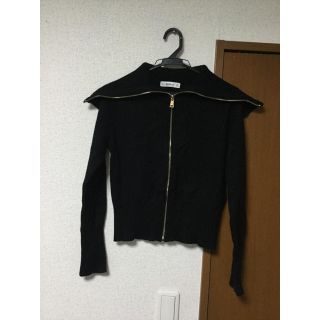 ザラ(ZARA)のZARA ザラ ブラック パーカー カーディガン ジッパー(パーカー)