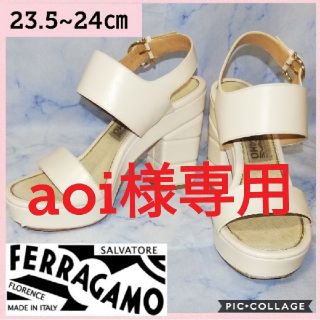 サルヴァトーレフェラガモ(Salvatore Ferragamo)のサルヴァトーレフェラガモ オープントゥ アンクルストラップ サンダル(サンダル)