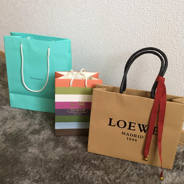 LOEWE(ロエベ)のロエベ　紙袋　チャーム付　ティファニー　コーチ レディースのバッグ(ショップ袋)の商品写真