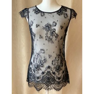 ザラ(ZARA)の美品❣️【intimissimiインティミッシミ】レースタンクトップ黒Sサイズ(タンクトップ)