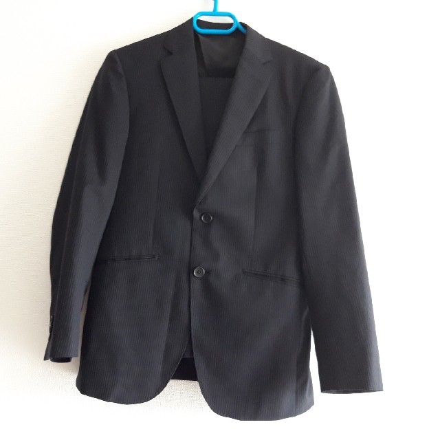MUJI (無印良品)(ムジルシリョウヒン)の無印良品　ストライプ　スーツセットアップ　上着S,パンツw76cm メンズのスーツ(セットアップ)の商品写真