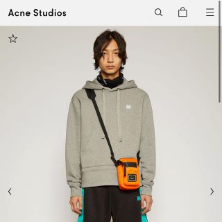 アクネ(ACNE)の定価以下！！　acne フード付きスウェットシャツ ライトグレーメランジ　XL(スウェット)