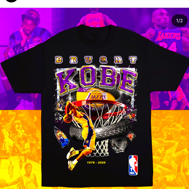 NBA コービー ブライアント Lakers rap tee サイズ L M